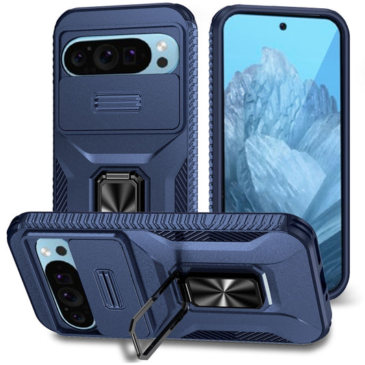 For Google Pixel 9 / Pixel 9 Pro Sliding Camshield Holder Phone Case(Blue) - Google Cases by buy2fix | Online Shopping UK | buy2fix