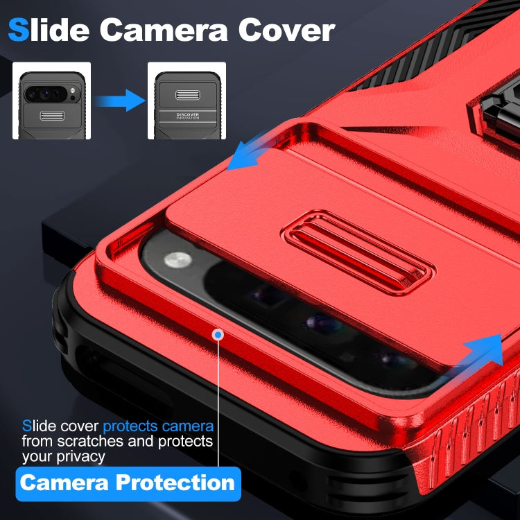 For Google Pixel 9 Pro XL Sliding Camshield Holder Phone Case(Red) - Google Cases by buy2fix | Online Shopping UK | buy2fix