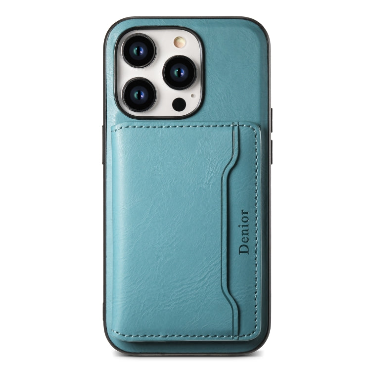 For iPhone 12 Pro Max Denior Cowhide Texture Leather MagSafe Detachable Wallet Phone Case(Blue) - iPhone 12 Pro Max Cases by Denior | Online Shopping UK | buy2fix