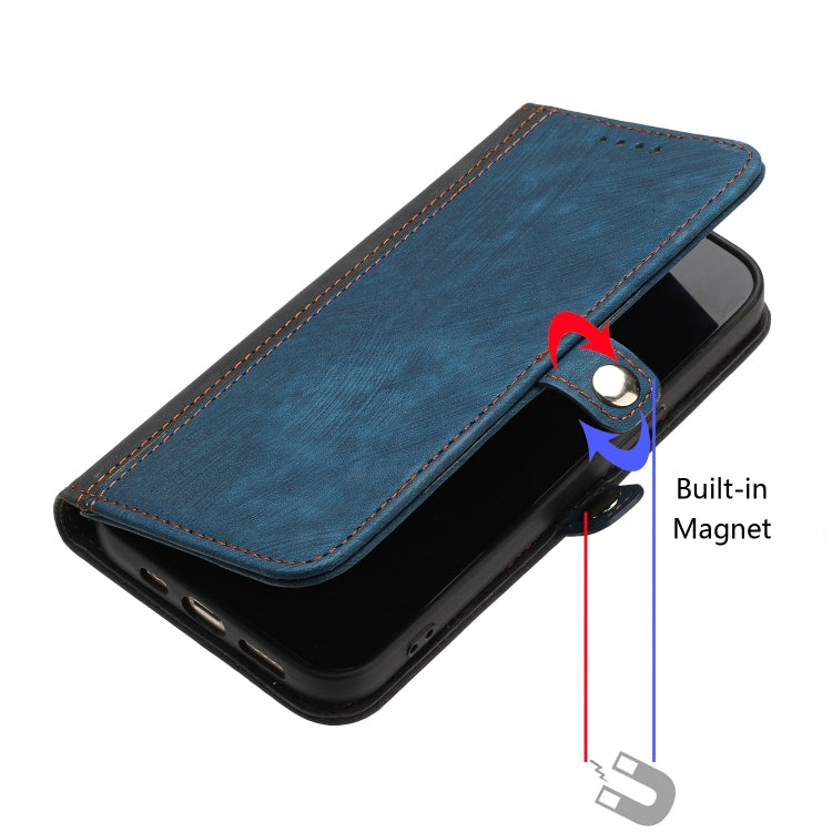 For Google Pixel 8a Side Buckle Double Fold Hand Strap Leather Phone Case(Royal Blue) - Google Cases by buy2fix | Online Shopping UK | buy2fix