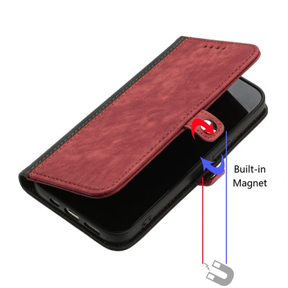 For Google Pixel 9 Side Buckle Double Fold Hand Strap Leather Phone Case(Red) - Google Cases by buy2fix | Online Shopping UK | buy2fix