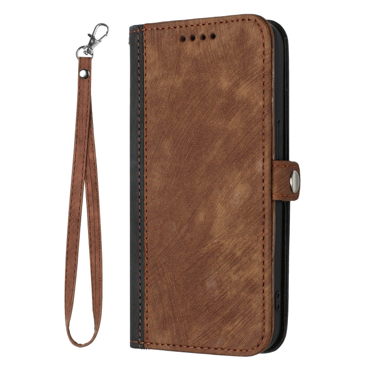 For Google Pixel 9 Side Buckle Double Fold Hand Strap Leather Phone Case(Brown) - Google Cases by buy2fix | Online Shopping UK | buy2fix