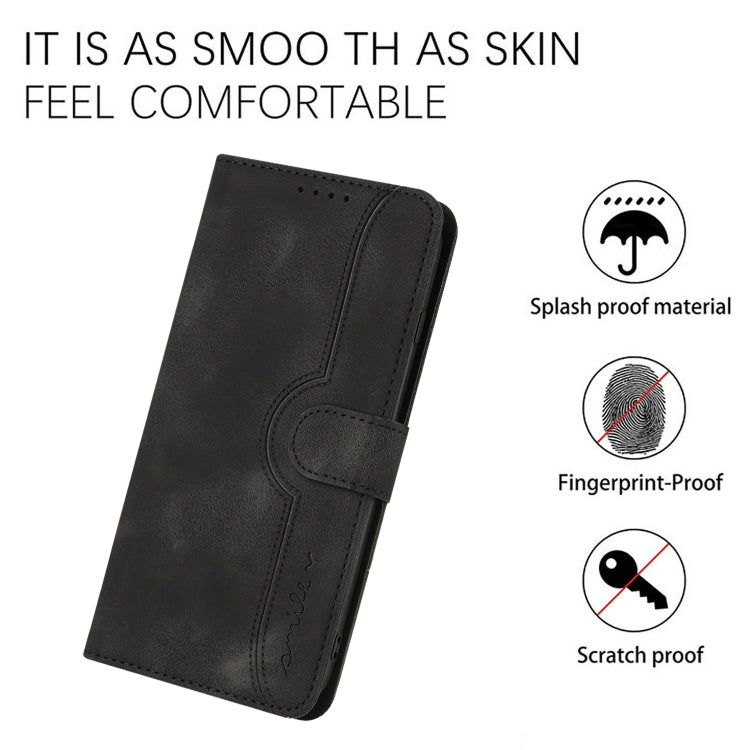 For Google Pixel 9 Pro Heart Pattern Skin Feel Leather Phone Case(Black) - Google Cases by buy2fix | Online Shopping UK | buy2fix