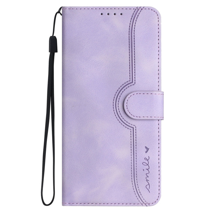 For Google Pixel 9 Heart Pattern Skin Feel Leather Phone Case(Purple) - Google Cases by buy2fix | Online Shopping UK | buy2fix