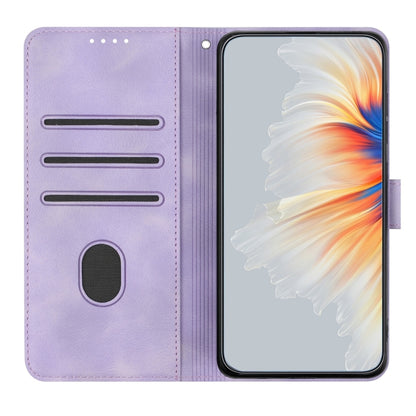 For Google Pixel 9 Heart Pattern Skin Feel Leather Phone Case(Purple) - Google Cases by buy2fix | Online Shopping UK | buy2fix