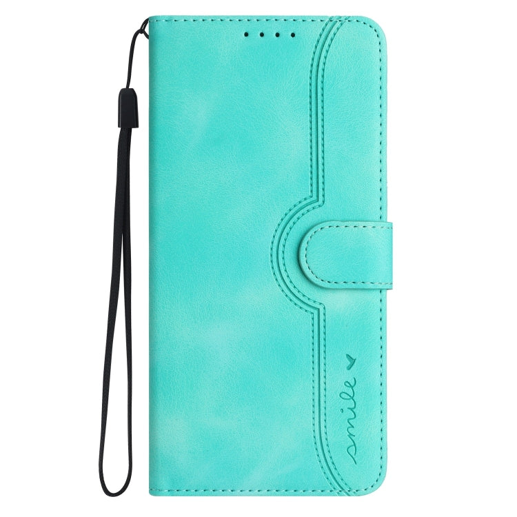 For Google Pixel 9 Heart Pattern Skin Feel Leather Phone Case(Light Blue) - Google Cases by buy2fix | Online Shopping UK | buy2fix