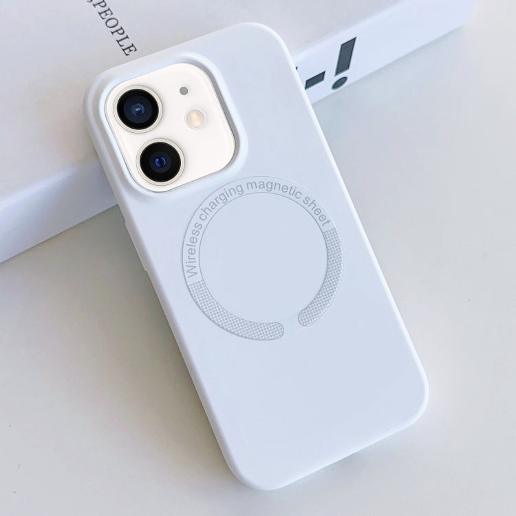 For iPhone 12 MagSafe Magnetic Liquid Silicone Phone Case(White) - iPhone 12 / 12 Pro Cases by buy2fix | Online Shopping UK | buy2fix