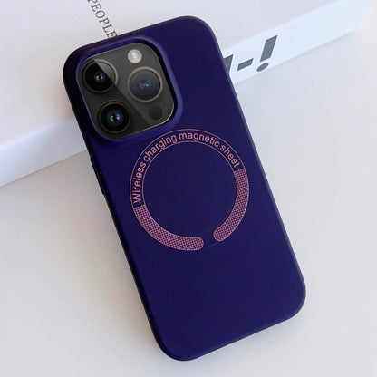 For iPhone 12 Pro Max MagSafe Magnetic Liquid Silicone Phone Case(Dark Purple) - iPhone 12 Pro Max Cases by buy2fix | Online Shopping UK | buy2fix