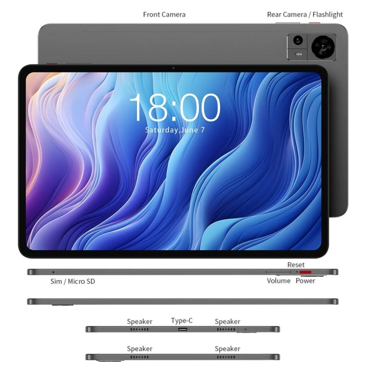 Teclast T60 4G LTE Tablet PC 12 inch, 8GB+256GB,  Android 14 Unisoc T616 Octa Core, Support Dual SIM - TECLAST by TECLAST | Online Shopping UK | buy2fix