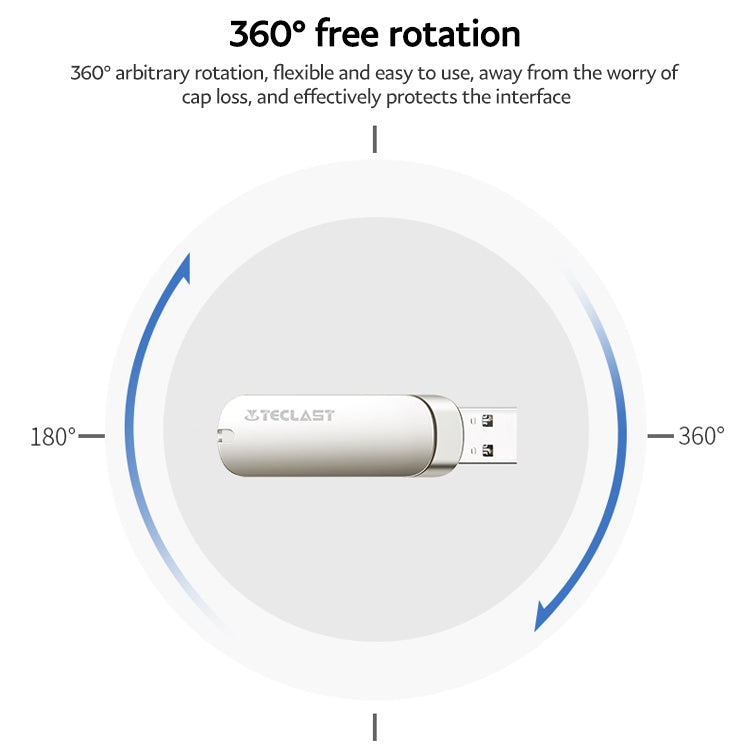 Teclast Leishen Plus Series USB3.0 Twister Flash Drive, Memory:128GB(Silver) - USB Flash Drives by TECLAST | Online Shopping UK | buy2fix