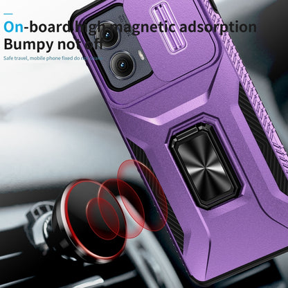 For Motorola Edge 5G 2024 Sliding Camshield Holder Phone Case(Purple) - Motorola Cases by buy2fix | Online Shopping UK | buy2fix