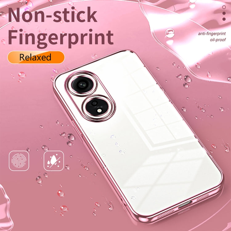 For OPPO A1 Pro Transparent Plating Fine Hole Phone Case(Purple) - OPPO Cases by buy2fix | Online Shopping UK | buy2fix