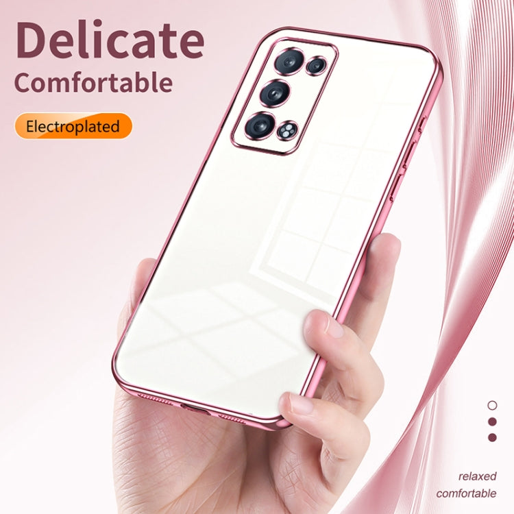 For OPPO Reno6 Pro+ Transparent Plating Fine Hole Phone Case(Purple) - OPPO Cases by buy2fix | Online Shopping UK | buy2fix