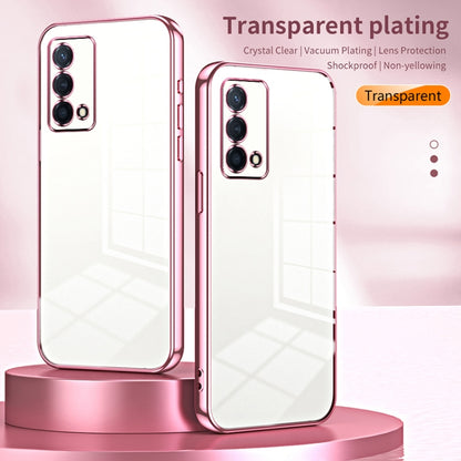 For OPPO K9 Transparent Plating Fine Hole Phone Case(Pink) - OPPO Cases by buy2fix | Online Shopping UK | buy2fix