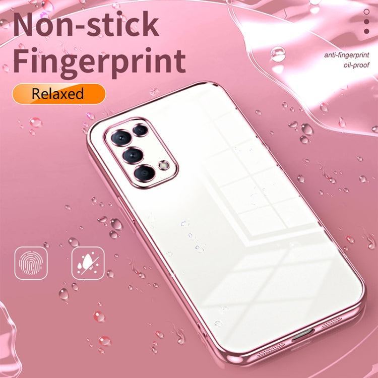 For OPPO Reno5 4G/5G / Reno5 K Transparent Plating Fine Hole Phone Case(Gold) - OPPO Cases by buy2fix | Online Shopping UK | buy2fix