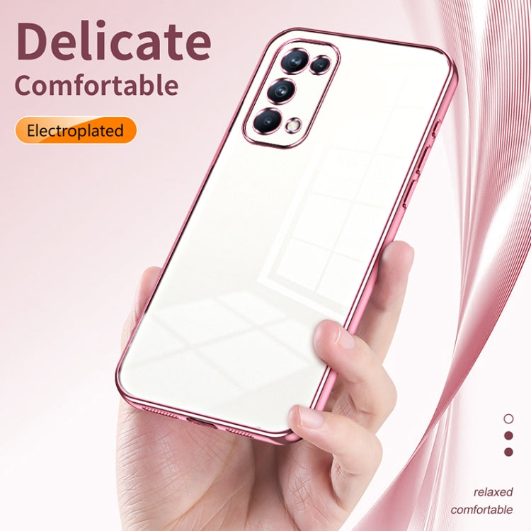 For OPPO Reno5 Pro Transparent Plating Fine Hole Phone Case(Green) - OPPO Cases by buy2fix | Online Shopping UK | buy2fix