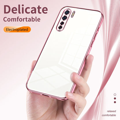 For OPPO A91 Transparent Plating Fine Hole Phone Case(Silver) - OPPO Cases by buy2fix | Online Shopping UK | buy2fix