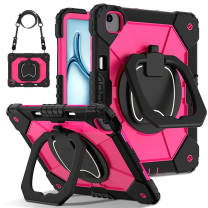 For iPad Air 13 2024 Contrast Color Robot Silicone Hybrid PC Tablet Case(Black Rose Red) - iPad Air 13 2024 Cases by buy2fix | Online Shopping UK | buy2fix