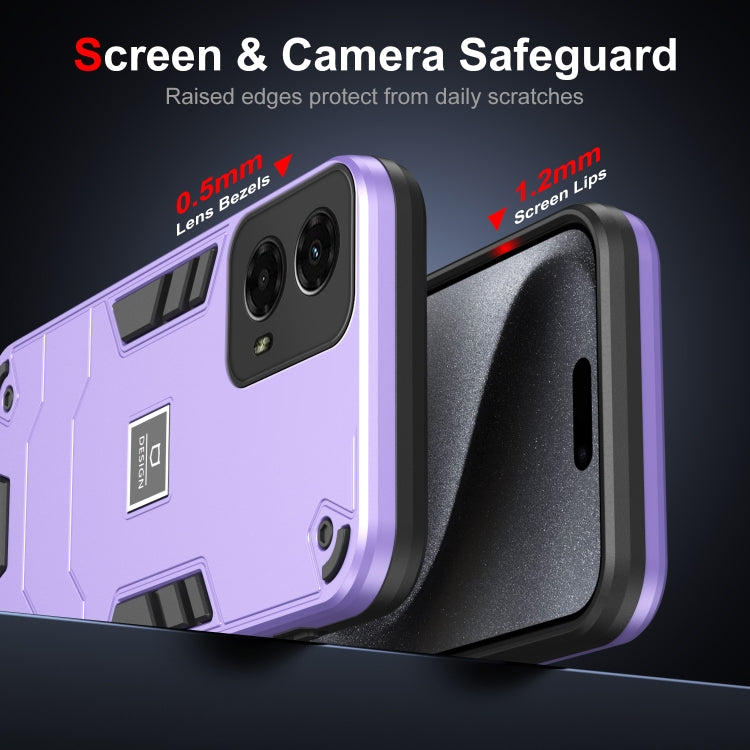 For Motorola Moto G 2024 5G 2 in 1 Shockproof Phone Case(Purple) - Motorola Cases by buy2fix | Online Shopping UK | buy2fix