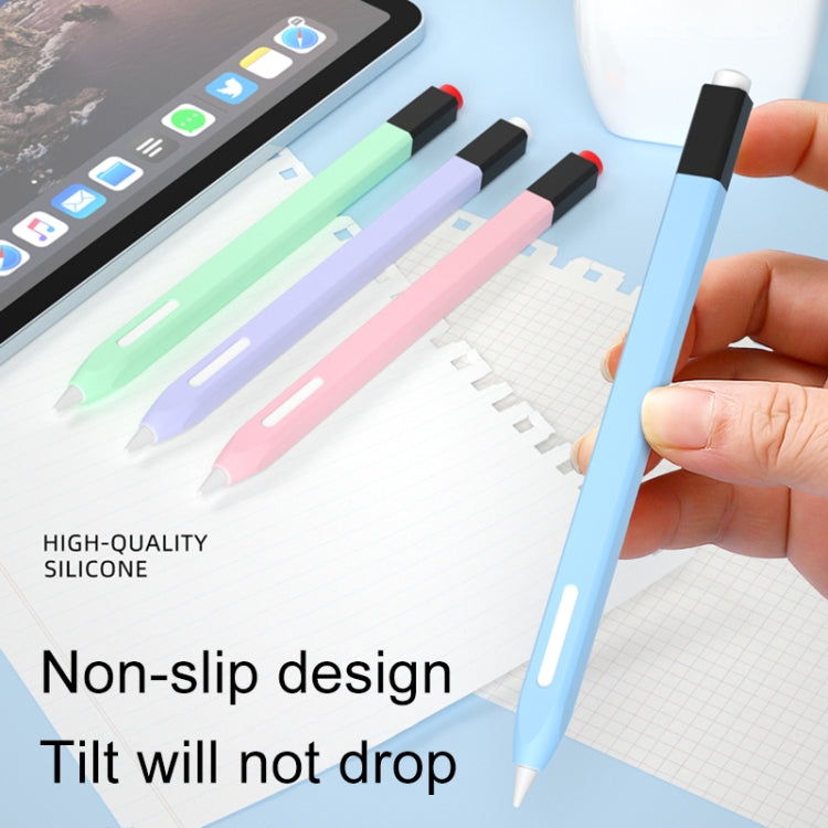 For Apple Pencil 2 Retro Pencil Style Stylus Pen Protective Case(Sky Blue) - Pencil Accessories by buy2fix | Online Shopping UK | buy2fix