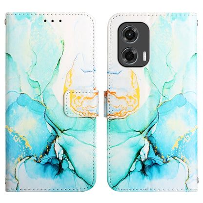 For Motorola Moto G Stylus 5G 2024 PT003 Marble Pattern Flip Leather Phone Case(Green) - Motorola Cases by buy2fix | Online Shopping UK | buy2fix