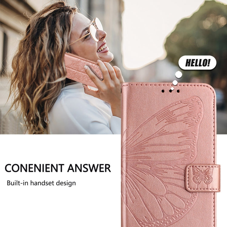 For Xiaomi Redmi K70 / K70 Pro Embossed Butterfly Leather Phone Case(Rose Gold) - K70 Cases by buy2fix | Online Shopping UK | buy2fix