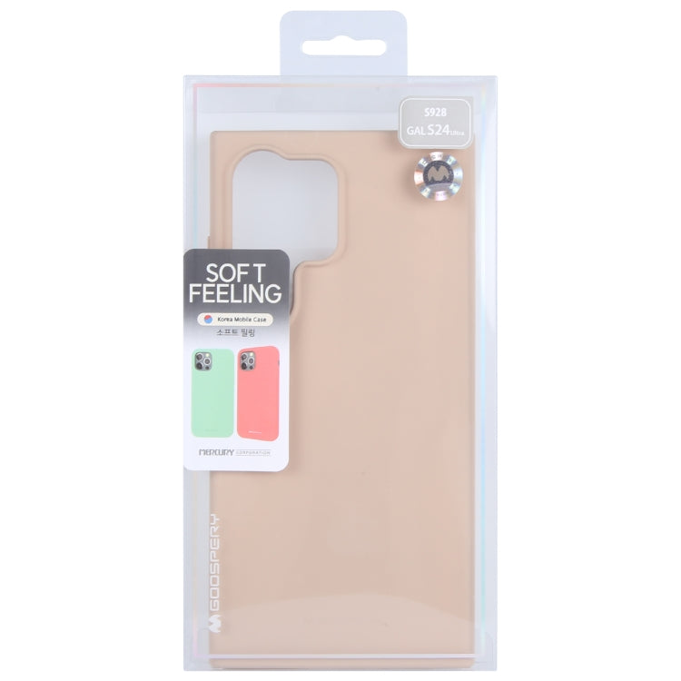 For Samsung Galaxy S24 Ultra 5G GOOSPERY SOFT FEELING Liquid TPU Soft Phone Case(Apricot) - Galaxy S24 Ultra 5G Cases by GOOSPERY | Online Shopping UK | buy2fix