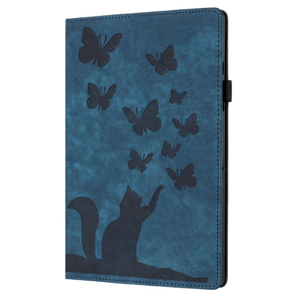 For iPad Air 11 2024 / Pro 11 2021 / 2020 Butterfly Cat Embossing Leather Tablet Case(Dark Blue) - iPad Air 11 2024 Cases by buy2fix | Online Shopping UK | buy2fix