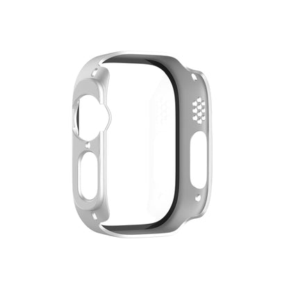 For Apple Watch Ultra 2 / Ultra 49mm Painting PC Hybrid Tempered Film Integrated Watch Case(Silver) - Watch Cases by buy2fix | Online Shopping UK | buy2fix