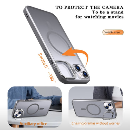 For iPhone 14 Plus Metal Invisible Camera Holder MagSafe Magnetic Phone Case(Grey) - iPhone 14 Plus Cases by buy2fix | Online Shopping UK | buy2fix