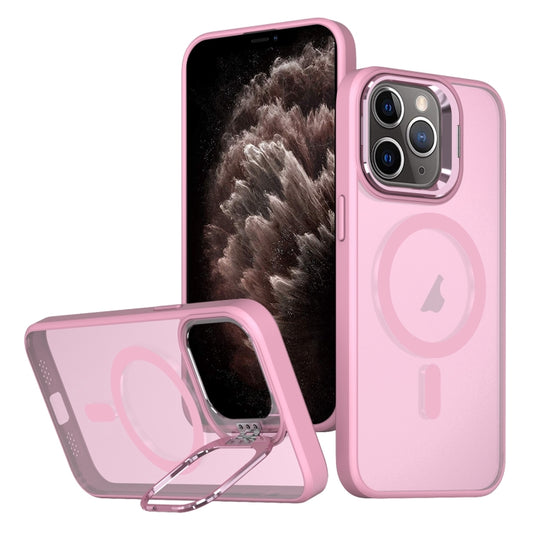 For iPhone 11 Pro Max Metal Invisible Camera Holder MagSafe Magnetic Phone Case(Pink) - iPhone 11 Pro Max Cases by buy2fix | Online Shopping UK | buy2fix