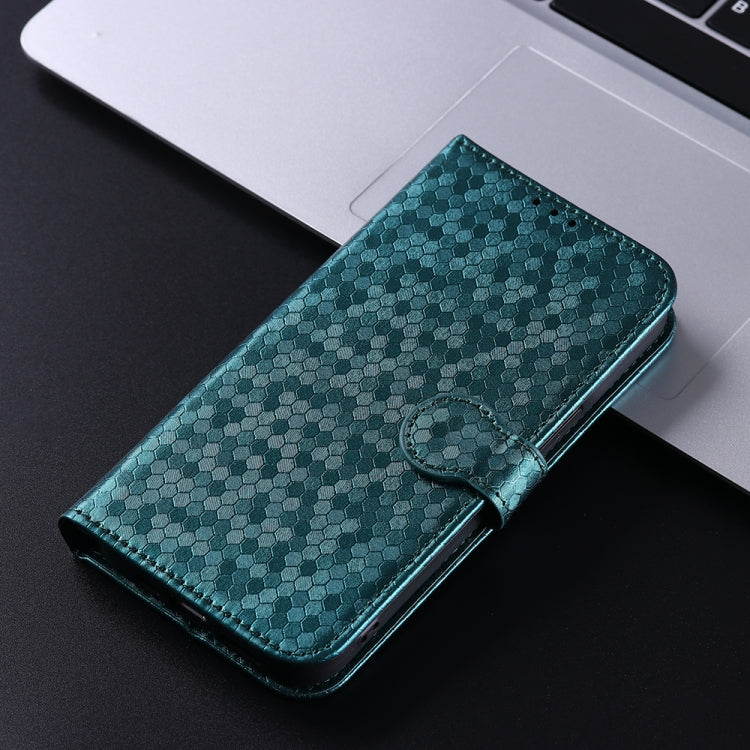 For Motorola Moto G Power 5G 2024 Honeycomb Dot Texture Leather Phone Case(Green) - Motorola Cases by buy2fix | Online Shopping UK | buy2fix