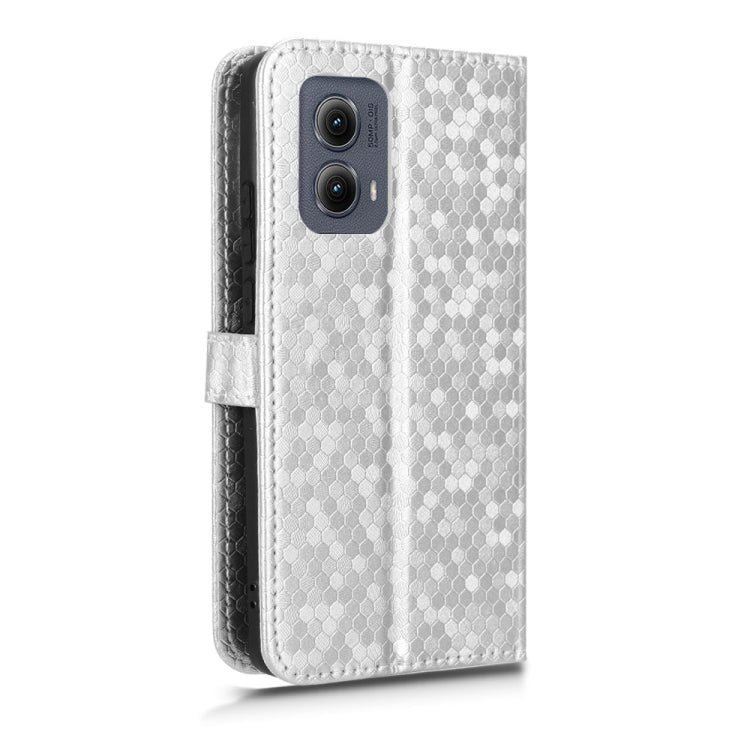 For Motorola Edge 5G 2024 Honeycomb Dot Texture Leather Phone Case(Silver) - Motorola Cases by buy2fix | Online Shopping UK | buy2fix