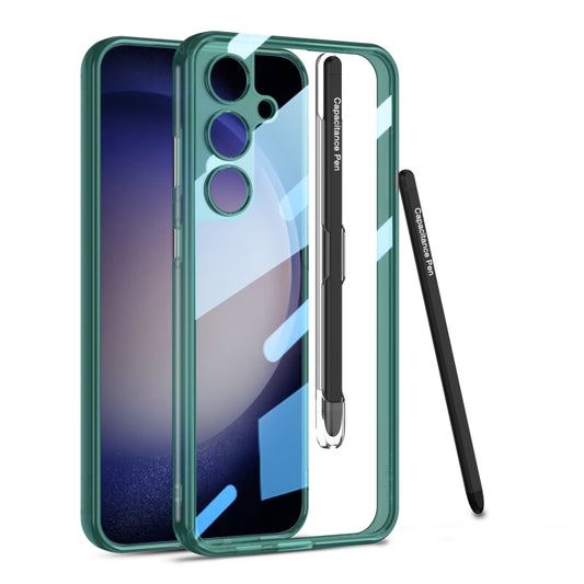 For Samsung Galaxy S24+ 5G GKK Space Frame Transparent PC + TPU Phone Case with Pen(Transparent Green) - Galaxy S24+ 5G Cases by GKK | Online Shopping UK | buy2fix