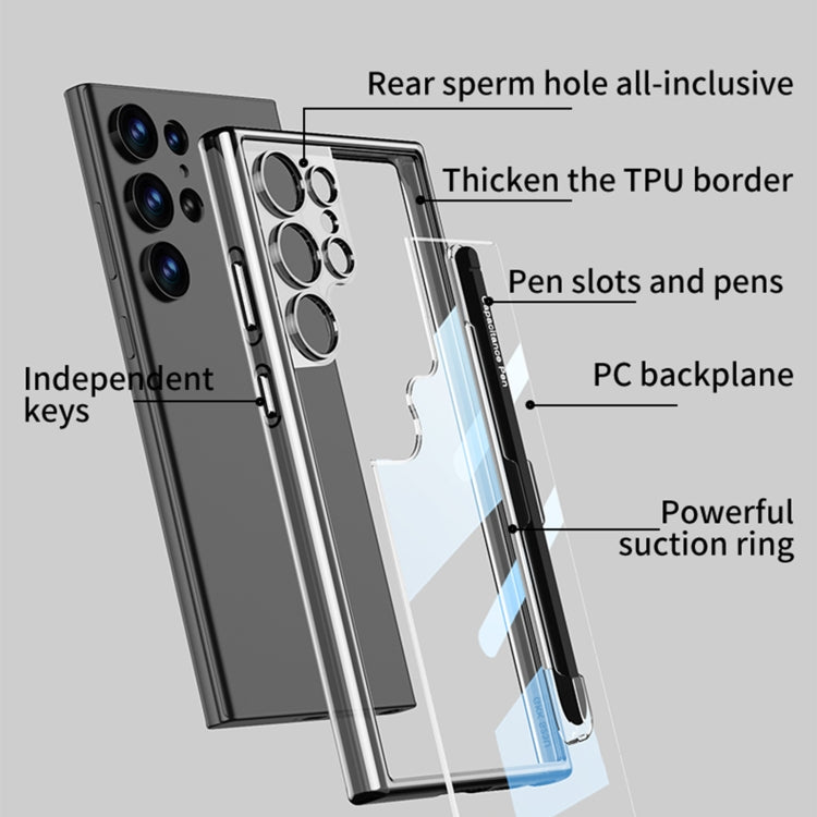 For Samsung Galaxy S24 Ultra 5G GKK Space Frame Transparent PC + TPU Phone Case with Pen(Transparent) - Galaxy S24 Ultra 5G Cases by GKK | Online Shopping UK | buy2fix