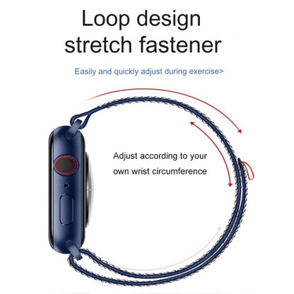 For Apple Watch Ultra 49mm Loop Nylon Watch Band(Black Blue) - Watch Bands by buy2fix | Online Shopping UK | buy2fix