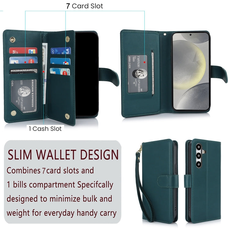 For Samsung Galaxy S24+ / S25+ 5G Multi-Card Wallet RFID Leather Phone Case(Green) - Galaxy S24+ 5G Cases by buy2fix | Online Shopping UK | buy2fix