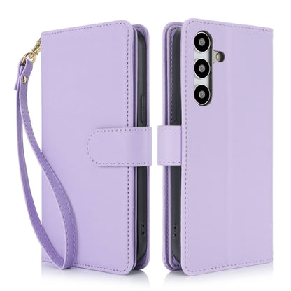 For Samsung Galaxy S24+ / S25+ 5G Multi-Card Wallet RFID Leather Phone Case(Light Purple) - Galaxy S24+ 5G Cases by buy2fix | Online Shopping UK | buy2fix