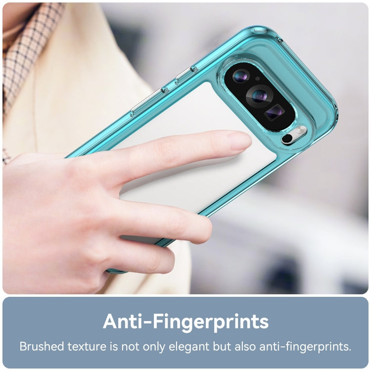 For Google Pixel 9 Colorful Series Acrylic Hybrid TPU Phone Case(Transparent Blue) - Google Cases by buy2fix | Online Shopping UK | buy2fix