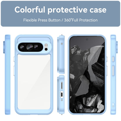 For Google Pixel 9 Pro Colorful Series Acrylic Hybrid TPU Phone Case(Blue) - Google Cases by buy2fix | Online Shopping UK | buy2fix