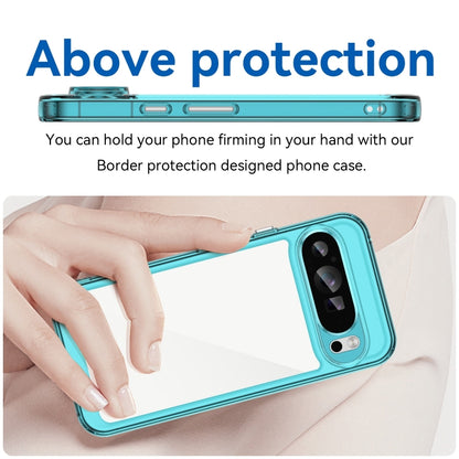 For Google Pixel 9 Pro Colorful Series Acrylic Hybrid TPU Phone Case(Transparent Blue) - Google Cases by buy2fix | Online Shopping UK | buy2fix