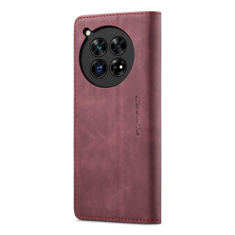 For OnePlus 12 CaseMe 013 Retro Frosted Flip Leather Phone Case(Wine Red) - OnePlus Cases by CaseMe | Online Shopping UK | buy2fix