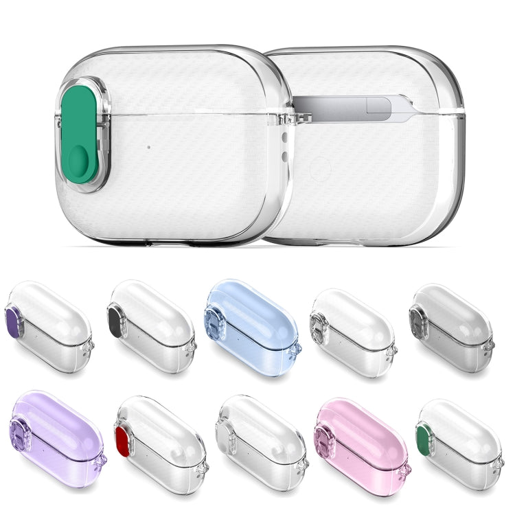 For AirPods Pro 2 DUX DUCIS PECK Series Split Transparent Carbon Fiber Earphone Case(Blue) - For AirPods Pro 2 by DUX DUCIS | Online Shopping UK | buy2fix