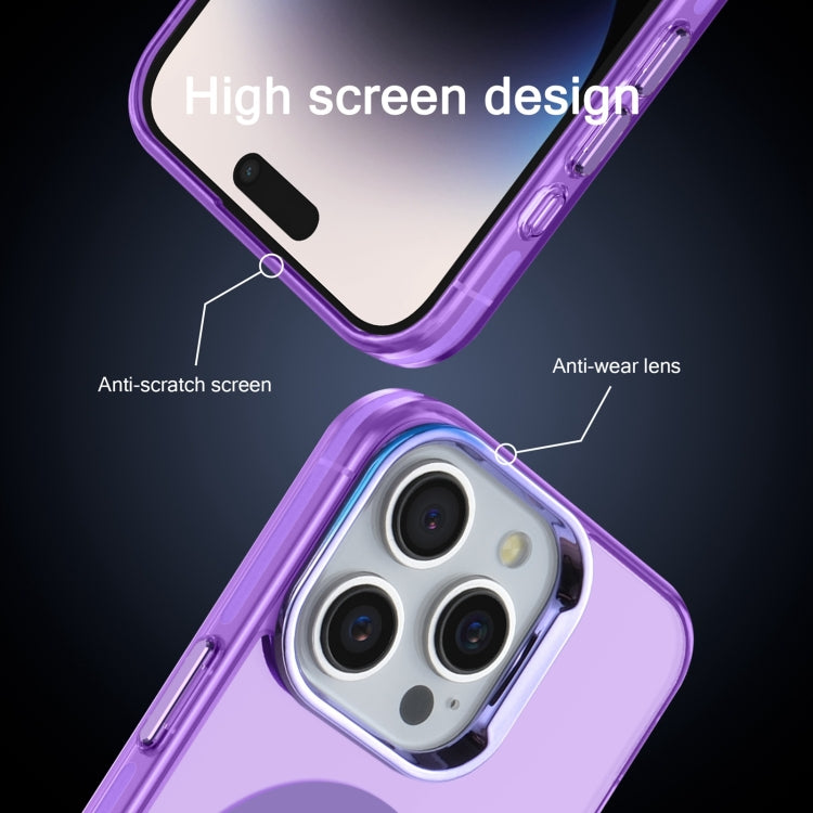 For iPhone 14 Electroplated IMD Magsafe PC Hybrid TPU Phone Case(Purple) - iPhone 14 Cases by buy2fix | Online Shopping UK | buy2fix