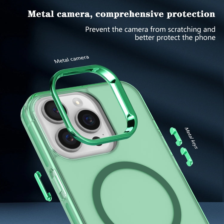 For iPhone 14 Pro Electroplated IMD Magsafe PC Hybrid TPU Phone Case(Green) - iPhone 14 Pro Cases by buy2fix | Online Shopping UK | buy2fix