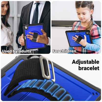 For iPad Air 11 2024 Honeycomb Hand Grip Turntable Stand Tablet Case(Dark Blue) - iPad Air 11 2024 Cases by buy2fix | Online Shopping UK | buy2fix