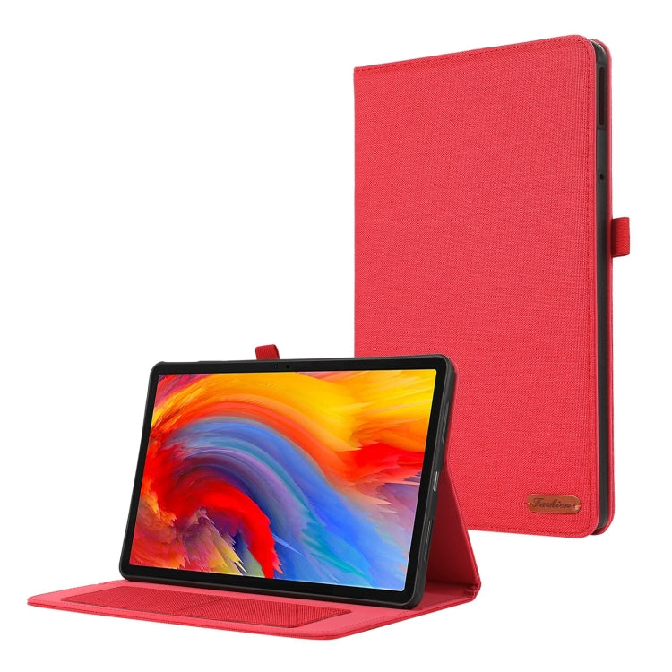 For Lenovo Tab M11 / Xiaoxin Pad 11 2024 Fabric Leather Tablet Case(Red) - Lenovo by buy2fix | Online Shopping UK | buy2fix