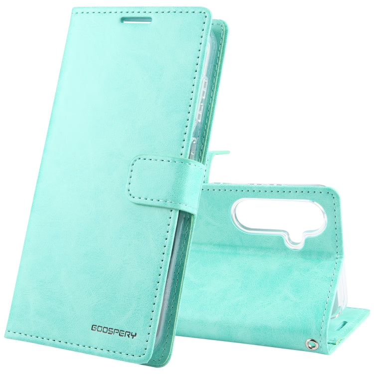 For Samsung Galaxy S24+ 5G GOOSPERY BLUE MOON Crazy Horse Texture Leather Phone Case(Mint Green) - Galaxy S24+ 5G Cases by GOOSPERY | Online Shopping UK | buy2fix