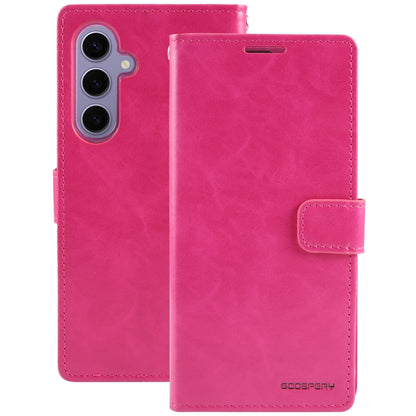 For Samsung Galaxy S24 5G GOOSPERY BLUE MOON Crazy Horse Texture Leather Phone Case(Rose Red) - Galaxy S24 5G Cases by GOOSPERY | Online Shopping UK | buy2fix