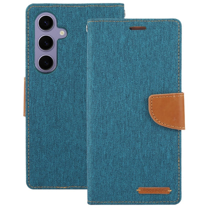 For Samsung Galaxy S24 5G GOOSPERY CANVAS DIARY Fabric Texture Flip Leather Phone Case(Green) - Galaxy S24 5G Cases by GOOSPERY | Online Shopping UK | buy2fix